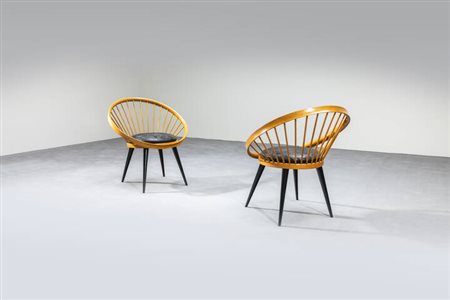 YNGVE EKSTROM<BR>Coppia di poltroncine mod. Circle Chair