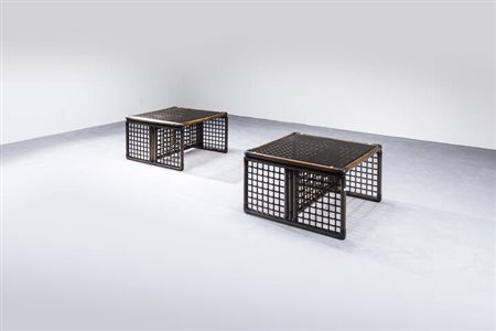 AFRA E TOBIA SCARPA<BR>Coppia di tavolini mod. Basilian 1