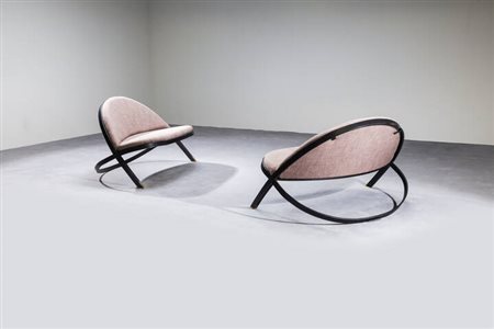 GASTONE RINALDI<BR>Coppia di poltrone mod. Saturno