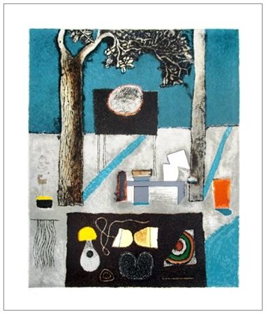 FRANCO GENTILINI Faenza 1909 – Roma 1981 Senza titolo Litografia a colori...