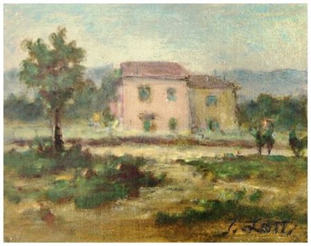 ITALO LOTTI Pisa 1912 – 2009 Paesaggio 1993 Olio su cartone telato 20 x 25....