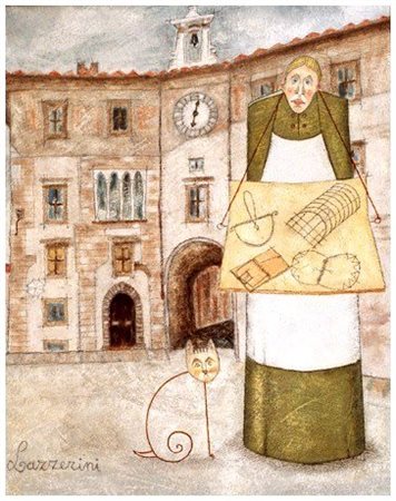 SERGIO LAZZERINI Pisa 1951 Venditore di trappole davanti al palazzo...