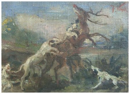 FRANCESCO VINEA Forlì 1845 – Firenze 1902 Senza titolo Olio su faesite 12,5 x...