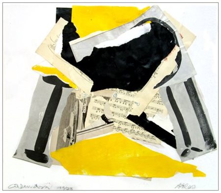 ARTURO CARMASSI Lucca 1925 Arles 1978 Pittura e collage su tavola 54,5 x...