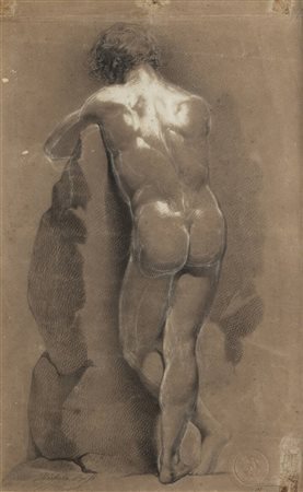 MICHELE BISI<BR>Genova 1788 –  1875 Milano<BR>"Nudo maschile di schiena"