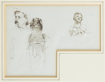 PITTORE NON IDENTIFICATO<BR>"Studi di volti"