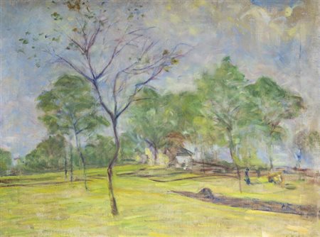 CLEMENTE PUGLIESE LEVI<BR>Vercelli 1855 - 1936 Milano<BR>"Paesaggio francese"