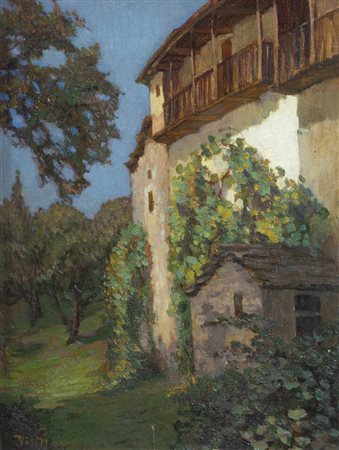 PITTORE NON IDENTIFICATO<BR>"Casolare di campagna"