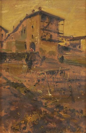 PITTORE NON IDENTIFICATO<BR>"Casa di campagna"