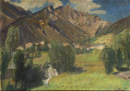 EVANGELINA ALCIATI<BR>Torino 1883 - 1959<BR>"Paesaggio montano"