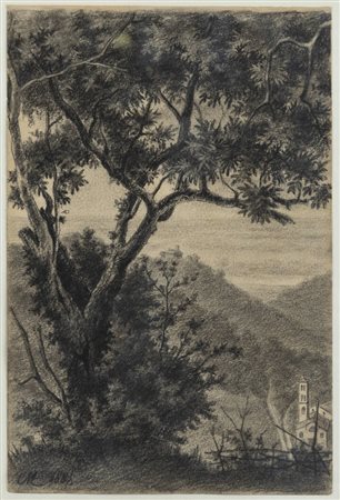 CAMILLO MERLO<BR>Torino 1856 - 1931<BR>"Collina torinese" 1888