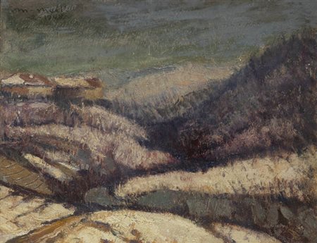 METELLO MERLO<BR>Milano 1886 - 1964 Torino<BR>"Paesaggio innevato" febbraio 1948