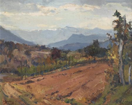 CARLO MUSSO<BR>Balangero (TO) 1907 - 1968<BR>"Nei pressi di Corio Canavese" novembre 1955