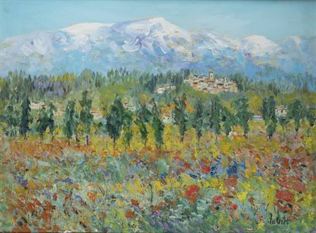 ANTONIO IALENTI<BR>Campobasso 1937 - 2018<BR>"Paesaggio pedemontano"