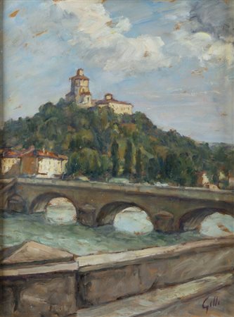 GIOVANNI GILLI<BR>Moncalieri (TO) 1870 circa - ?<BR>"Il monte dei Cappuccini"