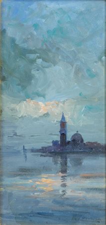 FAUSTO ZONARO<BR>Masi (PD) 1854 - 1929 Sanremo (IM)<BR>"Veduta dell'isola di San Marco"