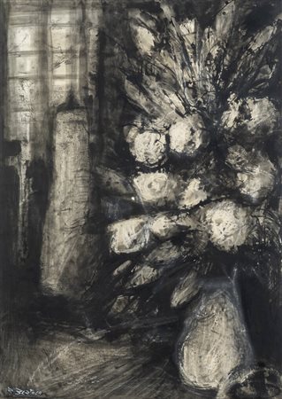 ROBERTO BERTOLA<BR>Torino 1921 - ?<BR>"Vaso di fiori"