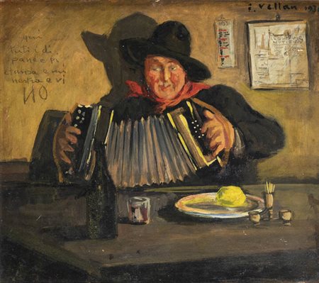 FELICE VELLAN<BR>Torino 1889 - 1976<BR>"La tampa del Circolo degli Artisti - Torino" 1931