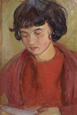 DOMENICO BURATTI<BR>Nole (TO) 1881 - 1960 Torino<BR>"Ritratto della figlia Chiaretta"