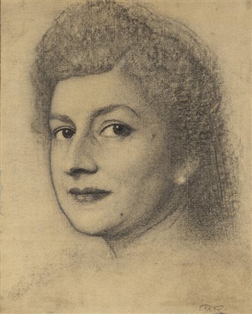 MARIO REVIGLIONE<BR>Torino 1883 - 1965<BR>"Ritratto di signora"