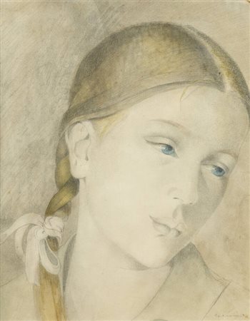 GEMMA VERCELLI<BR>Torino 1916 - 1995 Montecarlo (Monaco)<BR>"La treccia"