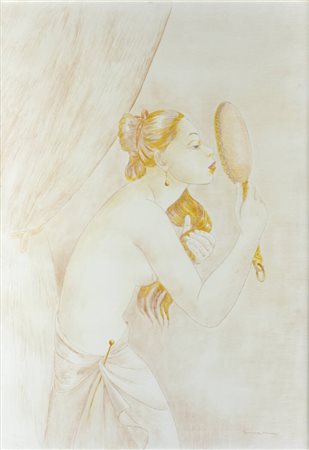 GEMMA VERCELLI<BR>Torino 1916 - 1995 Montecarlo (Monaco)<BR>"Fanciulla che si specchia"