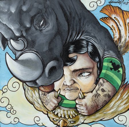 RABODIGA<BR>Saragoza 1983<BR>"Rinoceronte sulle spalle" 2008