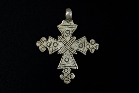  Arte africana - Etiopia.
Croce copta.
Argento.