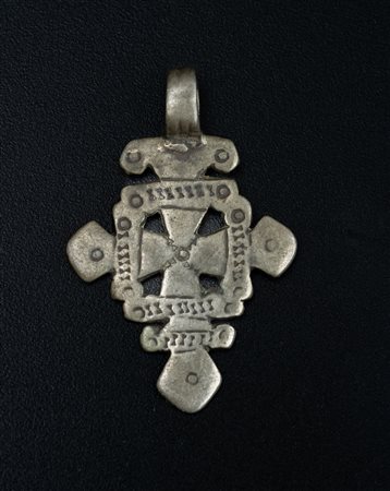  Arte africana - Etiopia.
Croce copta.
Argento.