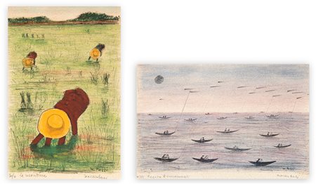 WALTER POZZI (1911-1989) - Lotto unico di 2 litografie