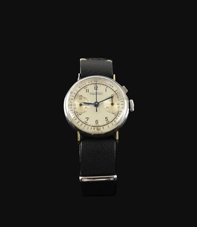 GIRARD PERREGAUX CRONOGRAFO MONOPULSANTE IN ACCIAIO A DUE CONTATORI, 1940...