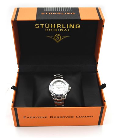 STUHRLING DEPTHMASTER TRADITIONAL CASSA: in acciaio QUADRANTE: bianco con...