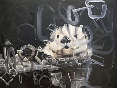 WAINER VACCARI (Modena, 1949) Senza titolo, 2010 olio su tela cm 60x80...