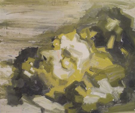 STEFANO ABBIATI (Milano, 1979) Senza titolo (testa) olio su tela cm 70x60...