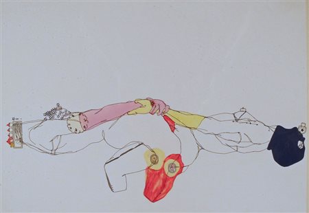 ELENA MONZO (Orzinuovi, Brescia, 1981) "Panna e fragola", 2008 china su carta...