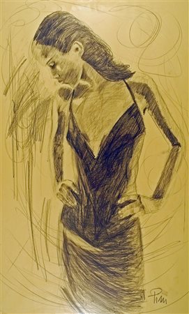 ALFREDO PINI (Mirandola, 1958) "Siluette", 2009 disegno a matita su...