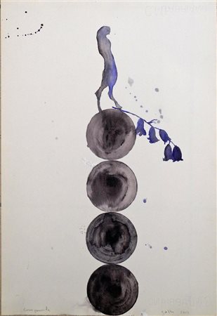 GIUSEPPE GALLO (Rogliano, Cosenza, 1954) "Campanule", 2012 acquerello su...