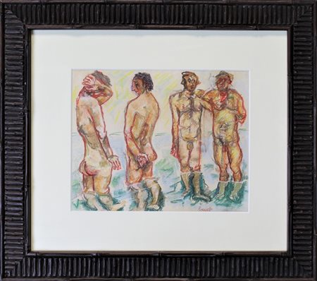 FAUSTO PIRANDELLO, "Ragazzi in acqua", 1970 