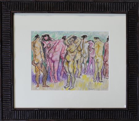 FAUSTO PIRANDELLO, "Dieci bagnanti", 1968