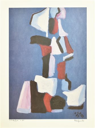 Bruno Orfei COMPOSIZIONE litografia su carta, cm 70x50; es. senza numero/100...