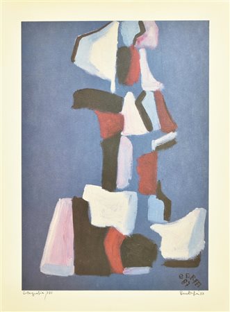 Bruno Orfei COMPOSIZIONE litografia su carta, cm 70x50; es. senza numero/100...