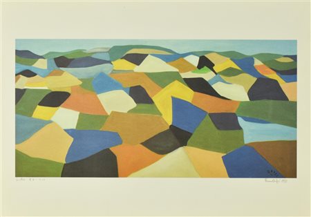 Bruno Orfei MOSAICO litografia su carta, cm 50x70, es. P.A. firma, firma in...