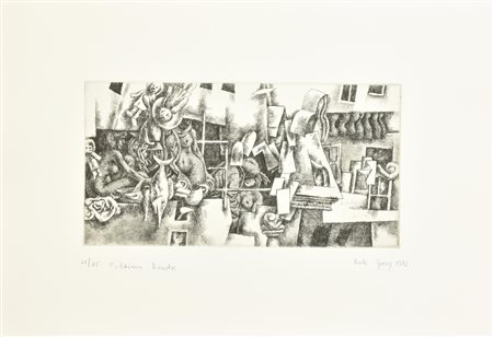 Rudi Gorog L'ULTIMA FINESTRA incisione su carta Fabriano, battuta cm...