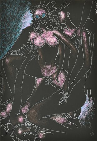 Sebastian L'ENFER serigrafia su carta ritocata a mano, cm 35x50; es. 1/5...