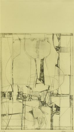 Giovanni Dragoni BURATTINAIO incisione su carta, battuta cm 30x21, su foglio...