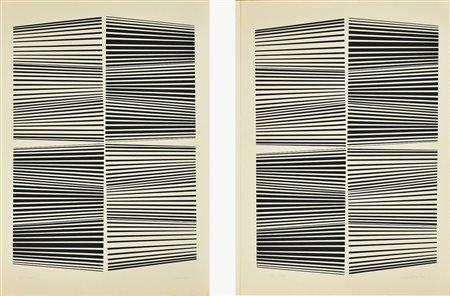 Renaldo Nuzzolese COMPOSIZIONE A BARRE lotto composto da due serigrafie di cm...