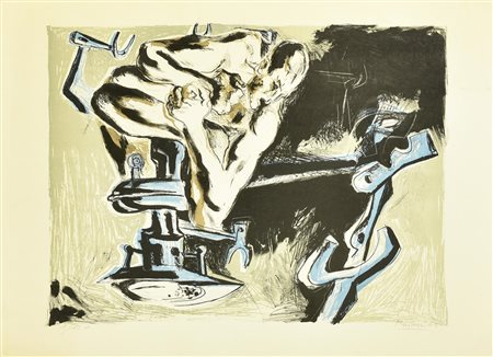 Mancini SENZA TITOLO litografia su carta, cm 45x60; es. 1/50 firma