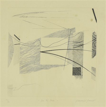 Francesco Franco PER LA LUCE incisione su carta, battuta cm 20x20, su foglio...