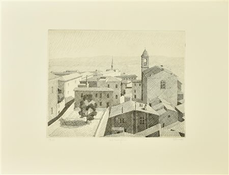 Diego Donati DAL MURAGLIONE acquaforte su carta, battuta cm 22x29, su foglio...