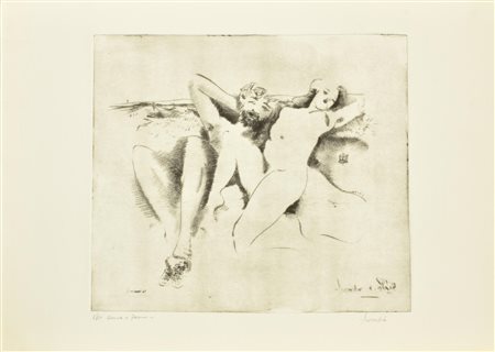 Luciano Proverbio LA DONNA E IL DIAVOLO cartellina contenente 6 incisioni su...